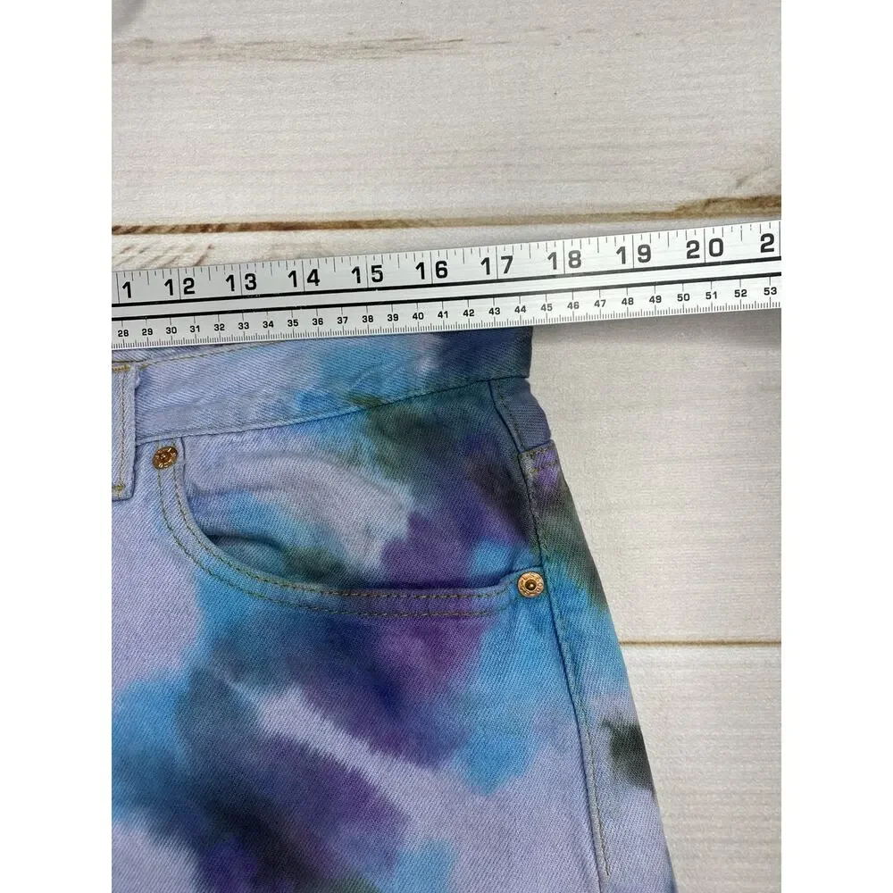 Vtg Levi’s 501 Jeans USA Made 38x34 UPCYCLED Tie Dye Distressed Button Fly 80 90